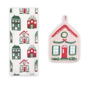 Target Bullseye Christmas 2025 Dish Towel & Pot Holder Set - Pink House